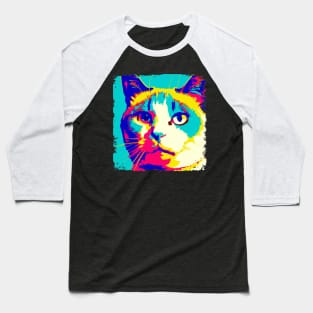 Snowshoe Pop Art - Cat Lover Gift Baseball T-Shirt
